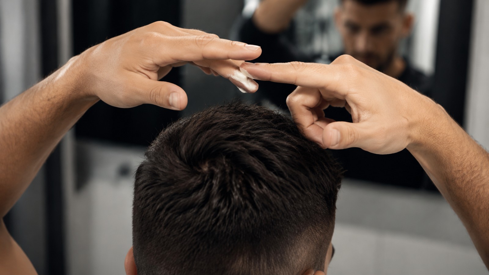 A high-hold matte clay builds height and grit without flattening the hair into shine.