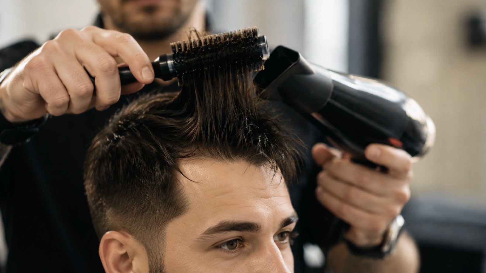 The lift comes from the dryer and the brush — product only locks it in place.