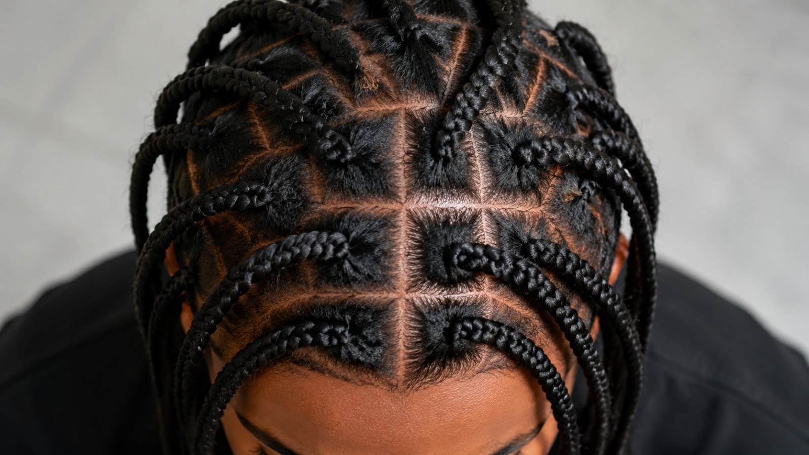 The exposed grid lines between each braid are where daily moisture and oil have to be delivered.