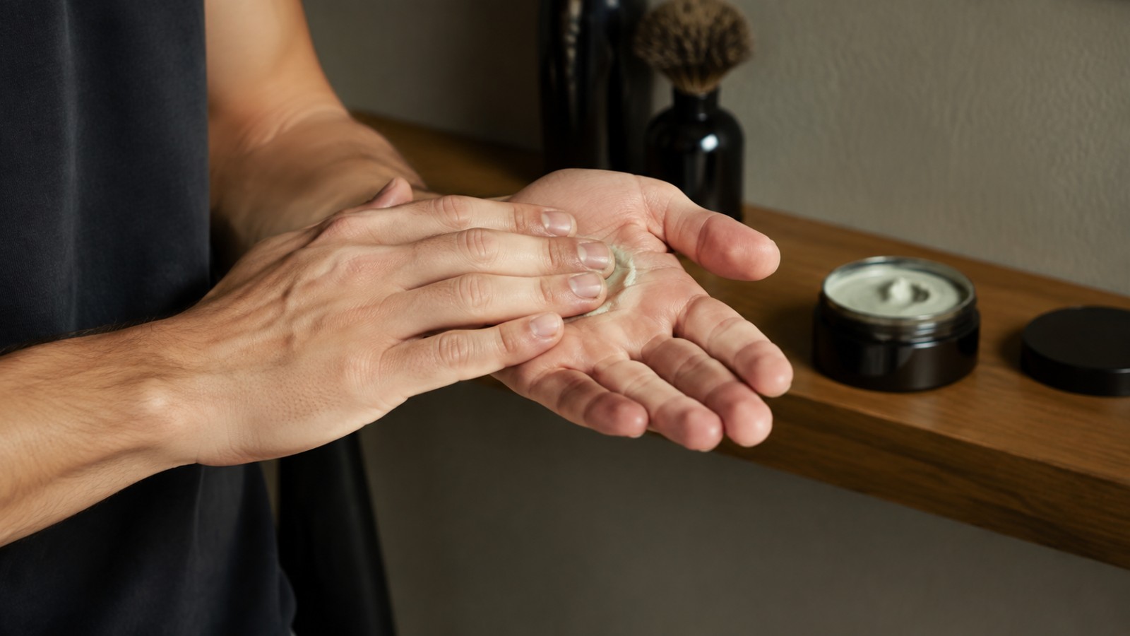 Emulsify matte clay until it disappears in your palms before grazing the surface of the hair.